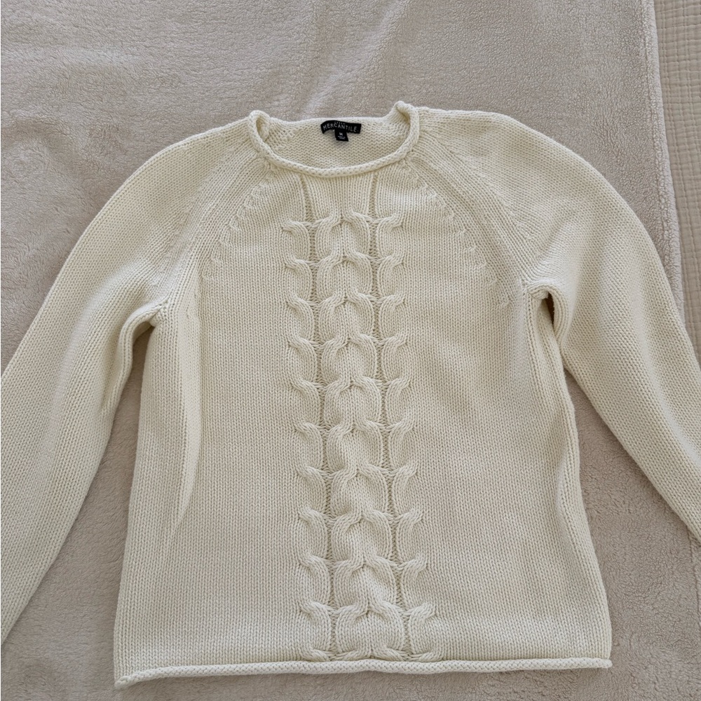 J. Crew Cream Cable Knit Sweater